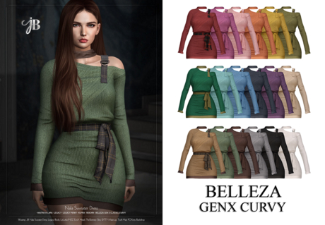 Second Life Marketplace - *Just BECAUSE* Nala Sweater Dress - GenX Curvy